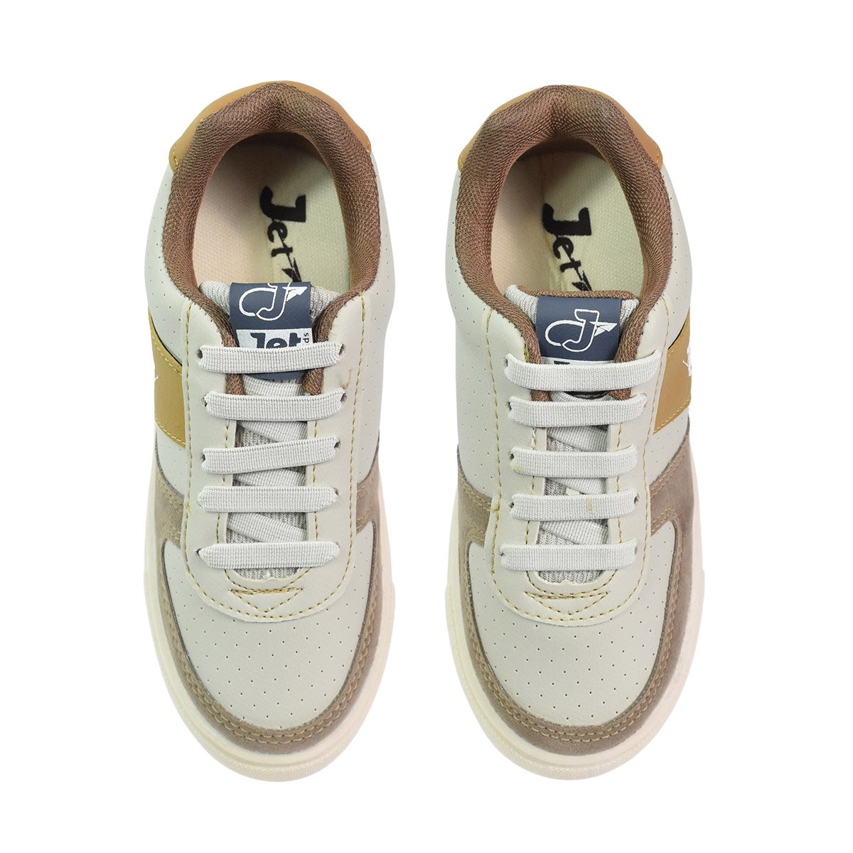 Tenis Jet Kids Bege Meninos Antiderrapante Estilo Casual Bege 3