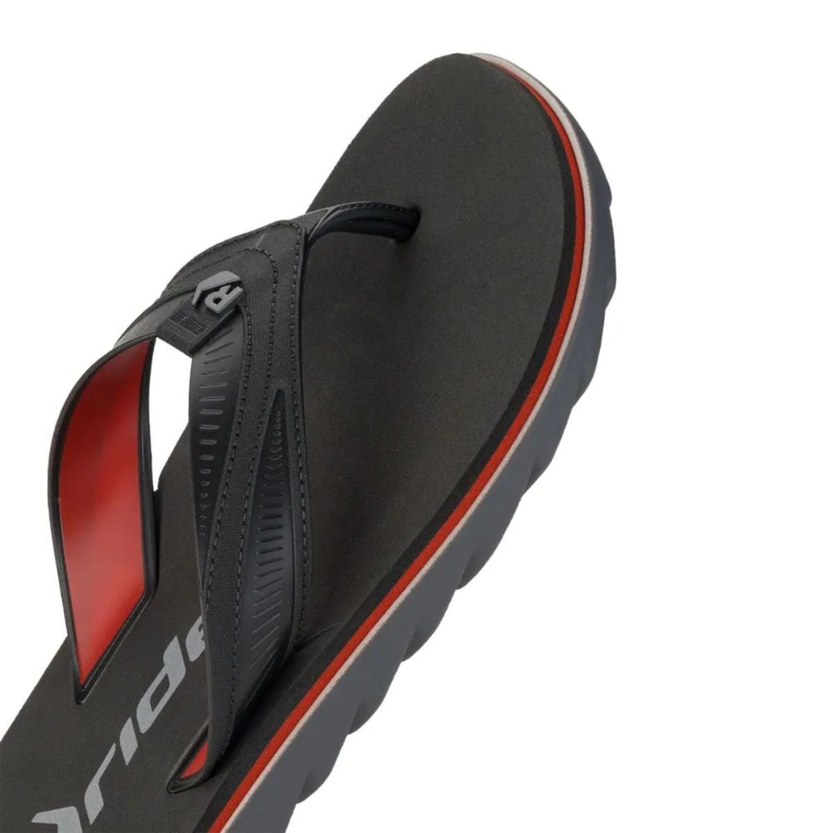 Chinelos Rider Rw Plus Cinza Preto Vermelho Leveza Preto 4