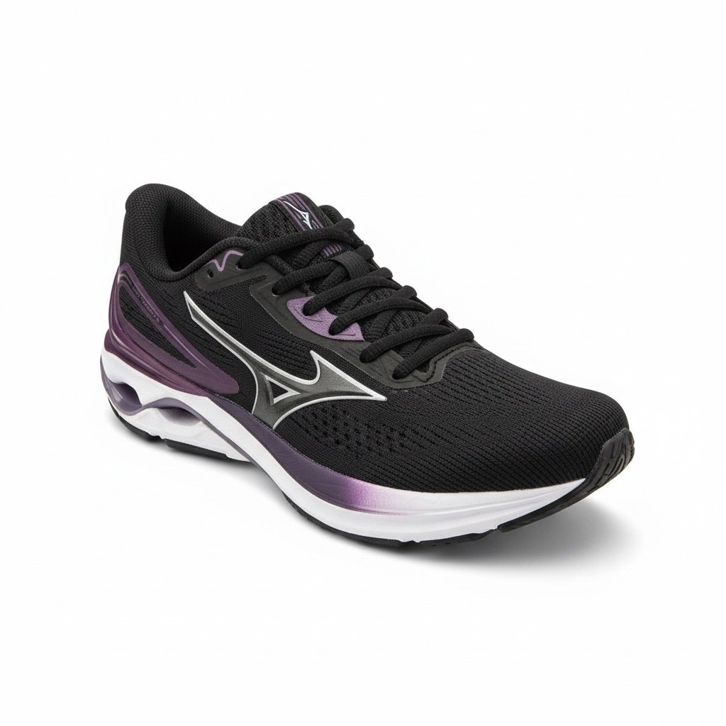 Mizuno Wave Dynasty 8 Preto Roxo Corrida Imbativel Feminino