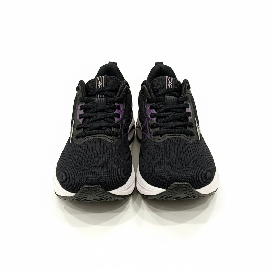 Mizuno Wave Dynasty 8 Preto Roxo Corrida Imbativel Feminino Preto 3