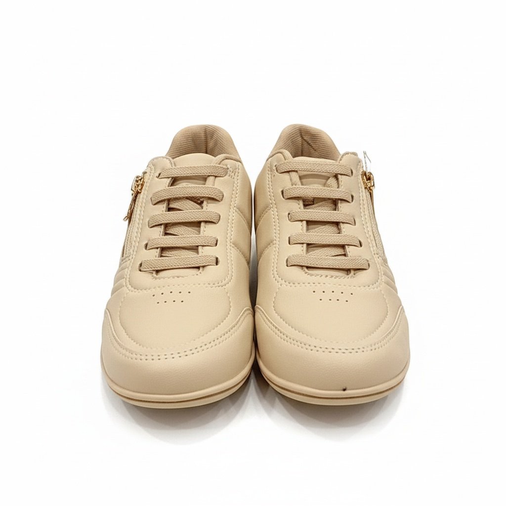 Tenis Kolosh TULE Ziper Lateral Ortopedico Feminino Bege 2