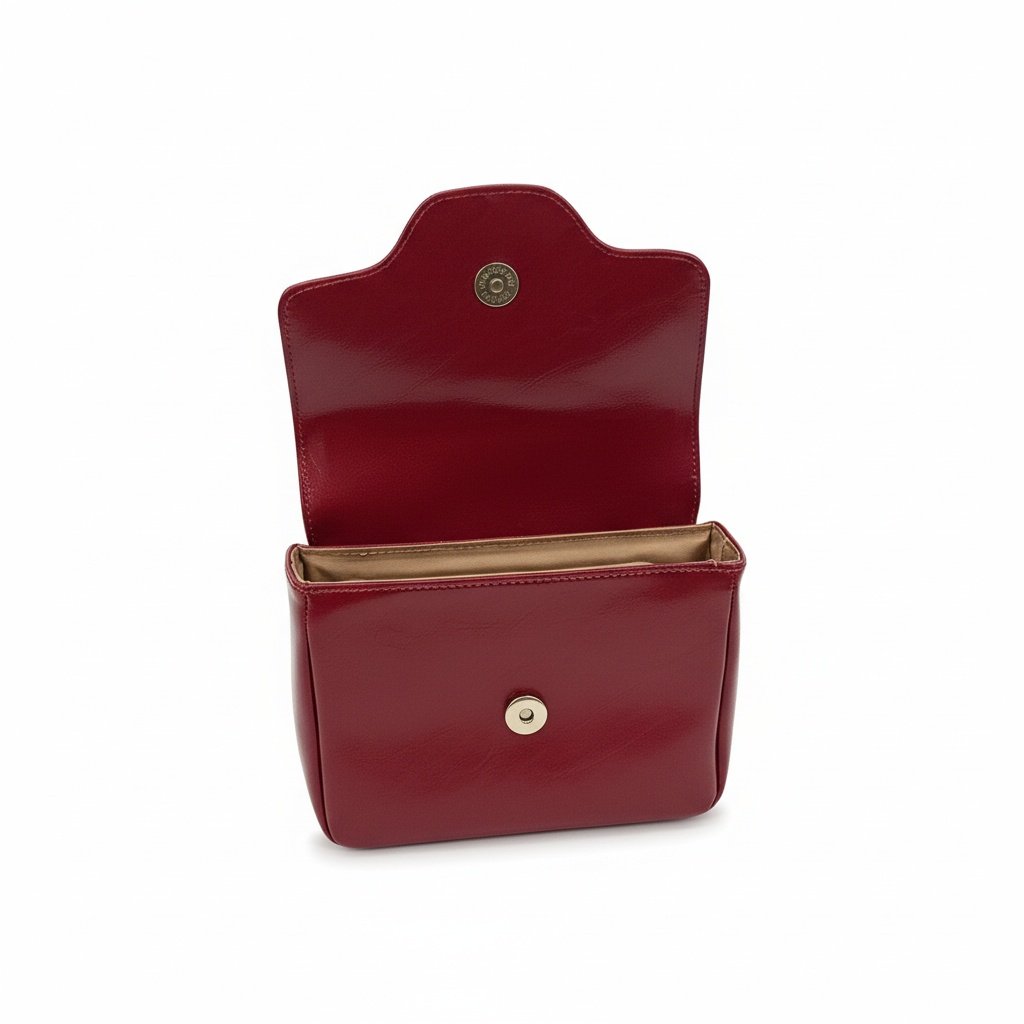 Bolsa Beira Rio Cherry Transversal Design Sofisticado  Vermelho 5