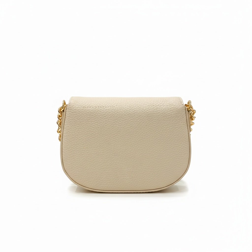 Bolsa Feminina Beira Rio Creme com Alca Corrente Dourada Bege 6