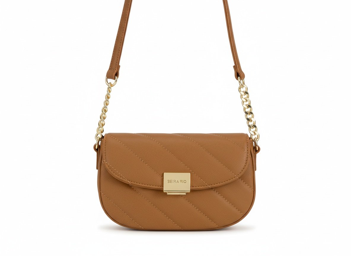 Bolsa Beira Rio Feminina Camel Sofisticado