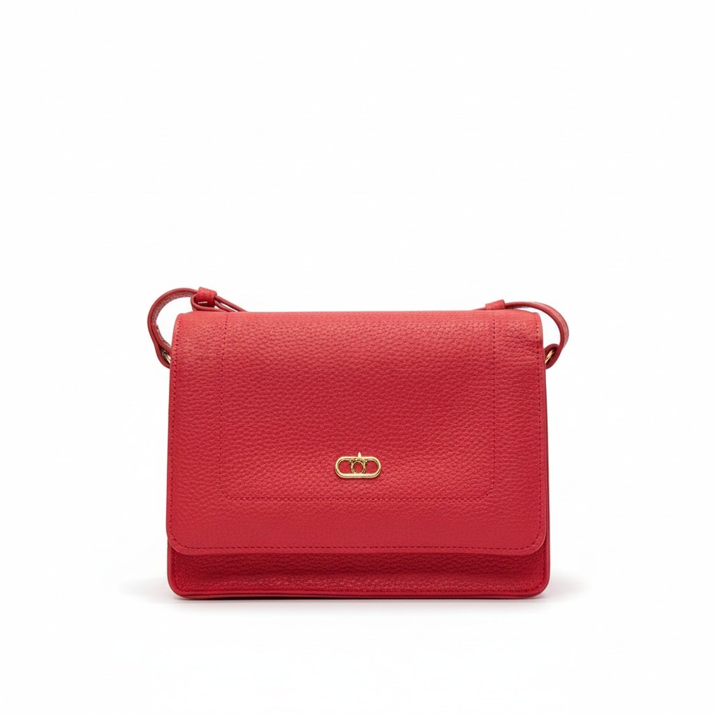 Bolsa Beira Rio Feminina Vermelha Com Alca em Couro Elegante