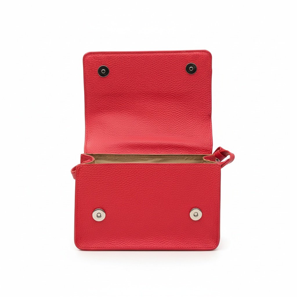 Bolsa Beira Rio Feminina Vermelha Com Alca em Couro Elegante Vermelho 2