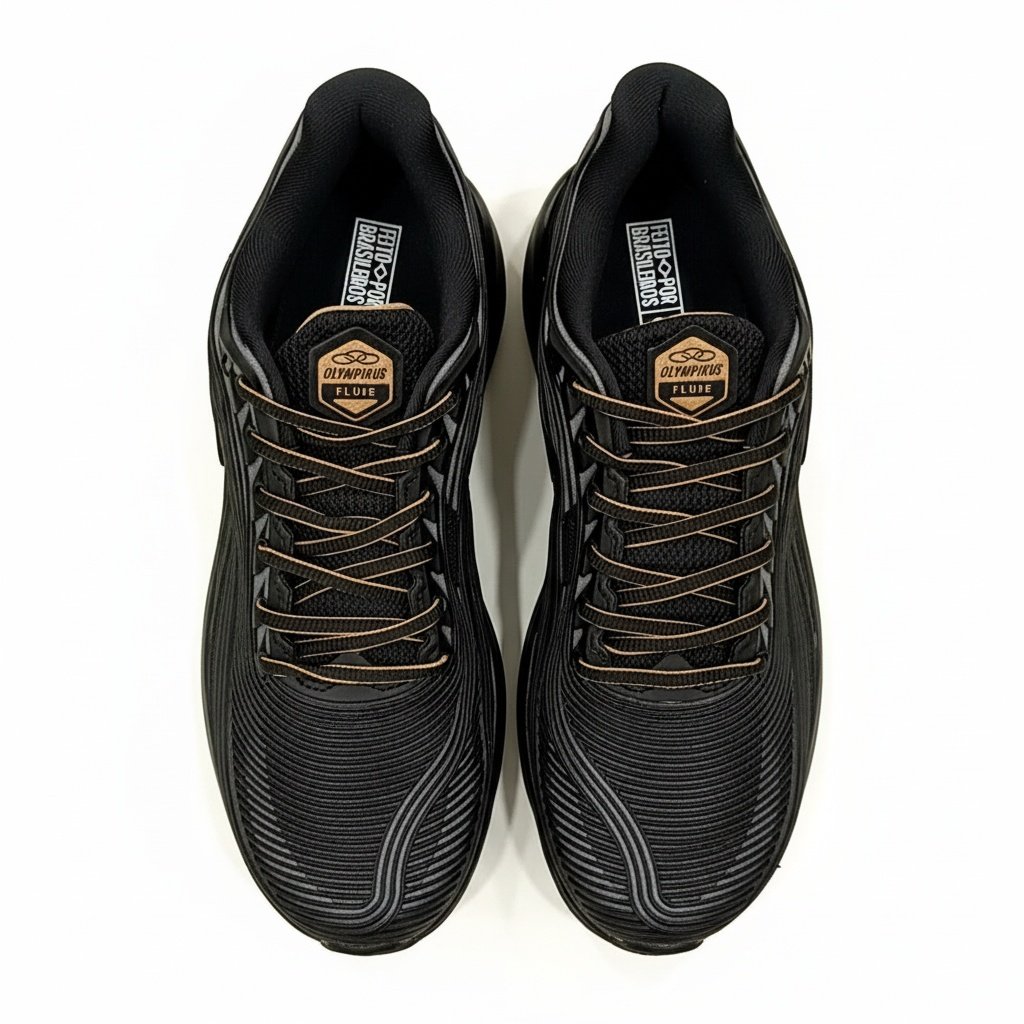 Tenis Olympikus Fluir Tenis Masculino Caminhada Leve Preto 6