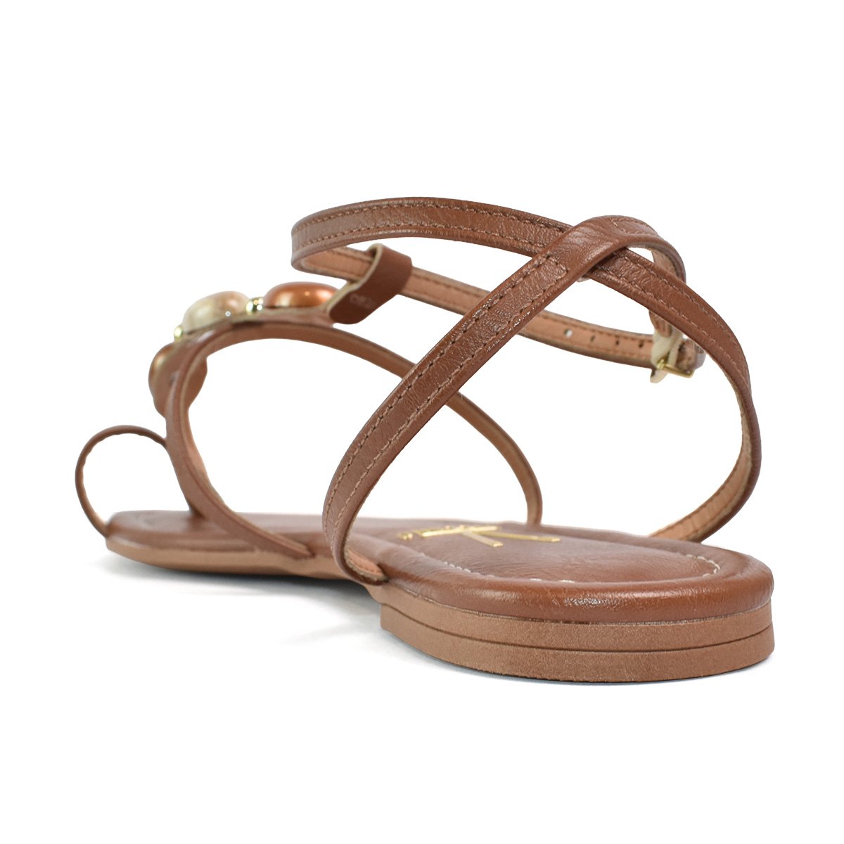 Rasteira Vizzano Feminina Pedraria Mocca Estilo Moderno Marrom 4