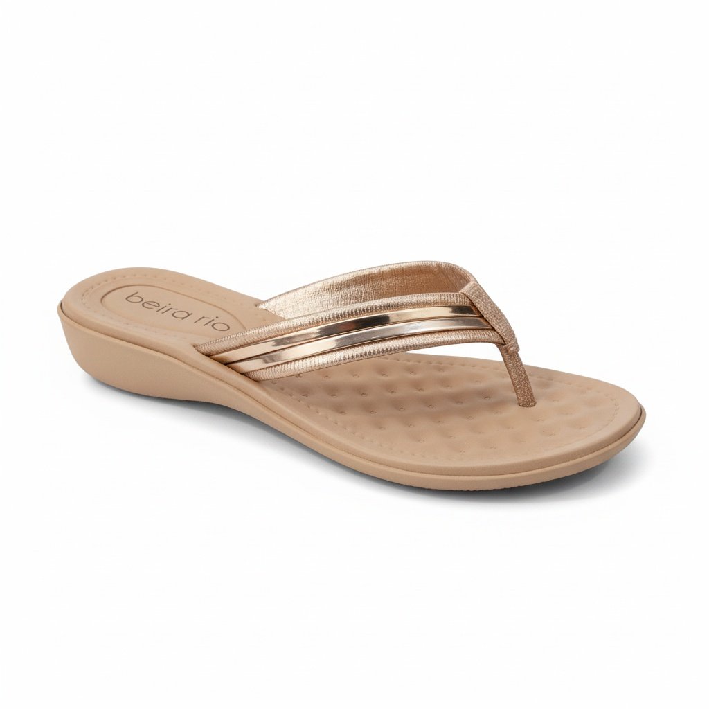 Tamanco Beira Rio Feminino Ouro Rosado Elegante Confortavel 