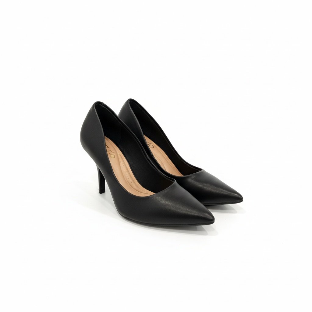 Scarpin Beira Rio Salto Medio Elegante Preto Casual Preto 4