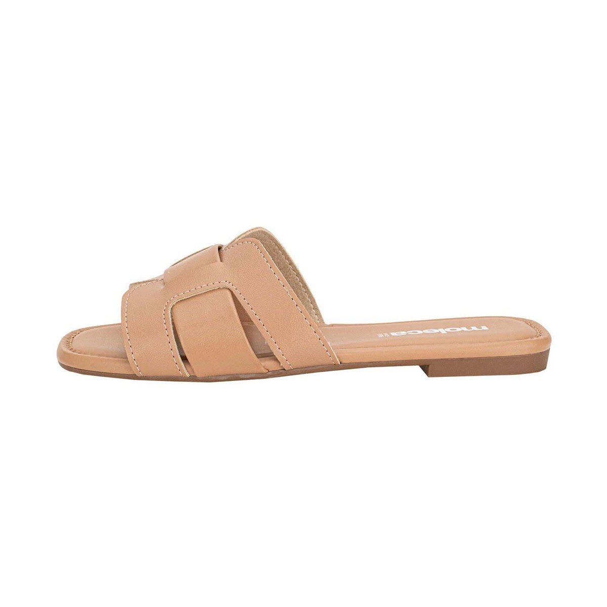 Tamanco Moleca Feminina Rasteira Turim Napa Casual Flexivel Bege 3