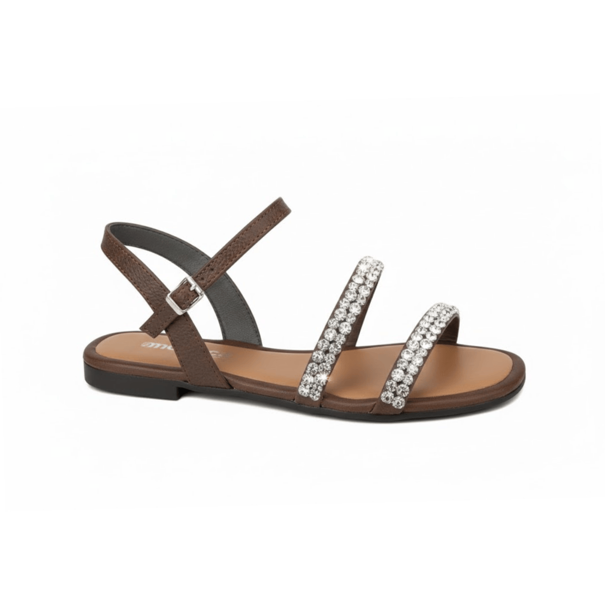 Sandalia Moleca Chocolate Cristal Feminina Versatil Marrom 5