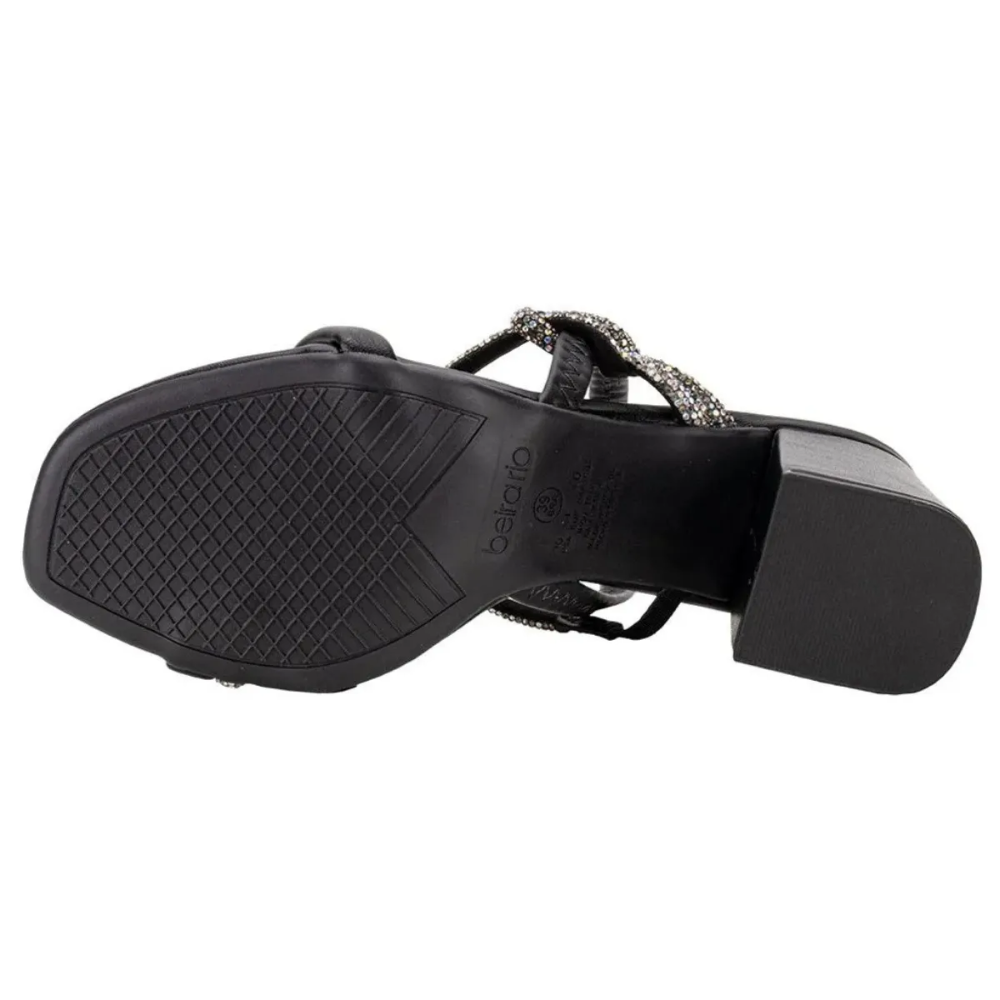 Sandalia Beira Rio Feminina Strass Elegancia Conforto Preta Preto 5