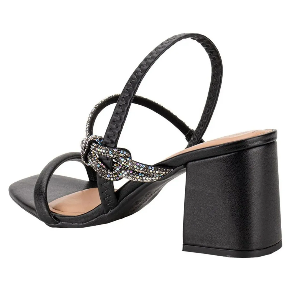 Sandalia Beira Rio Feminina Strass Elegancia Conforto Preta Preto 6