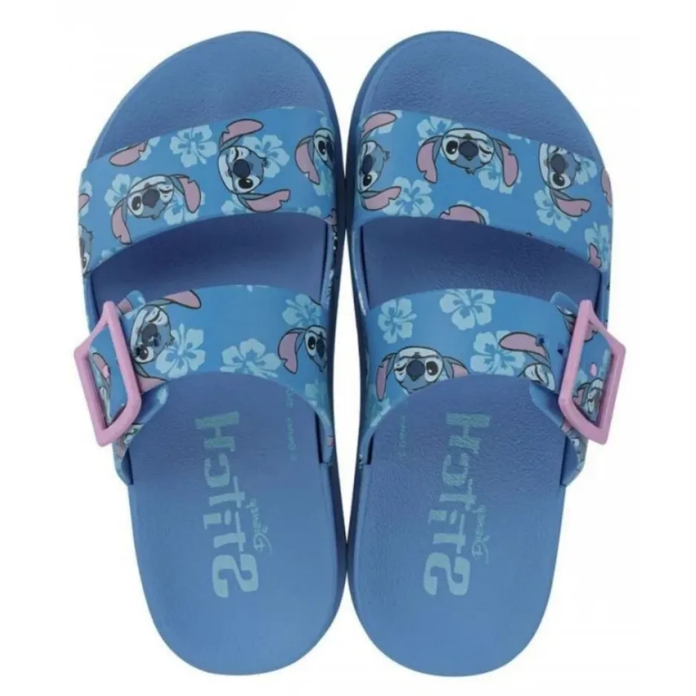 Chinelo Grendene Stitch Divertido Azul para Meninas