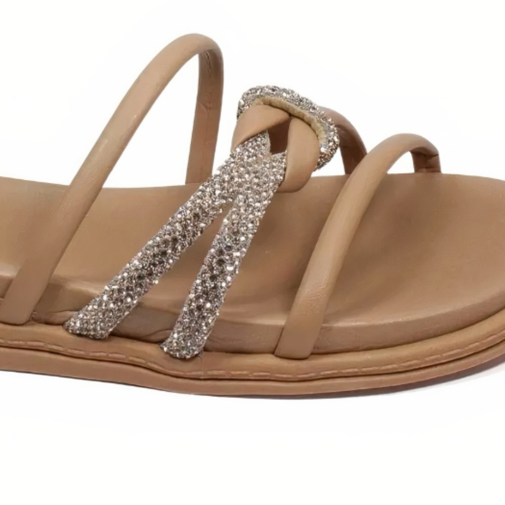 Tamanco Beira Rio Feminino Nude Brilho Casual Marrom 4