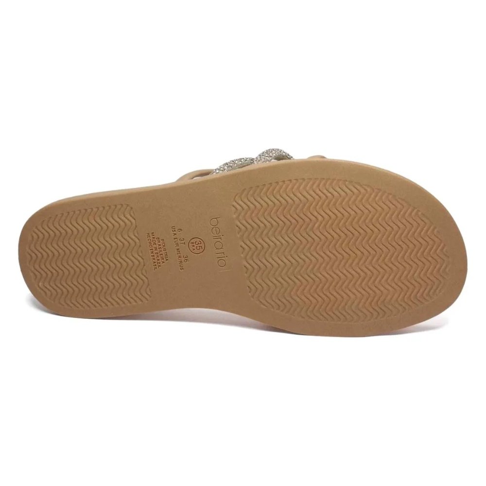 Tamanco Beira Rio Feminino Nude Brilho Casual Marrom 6