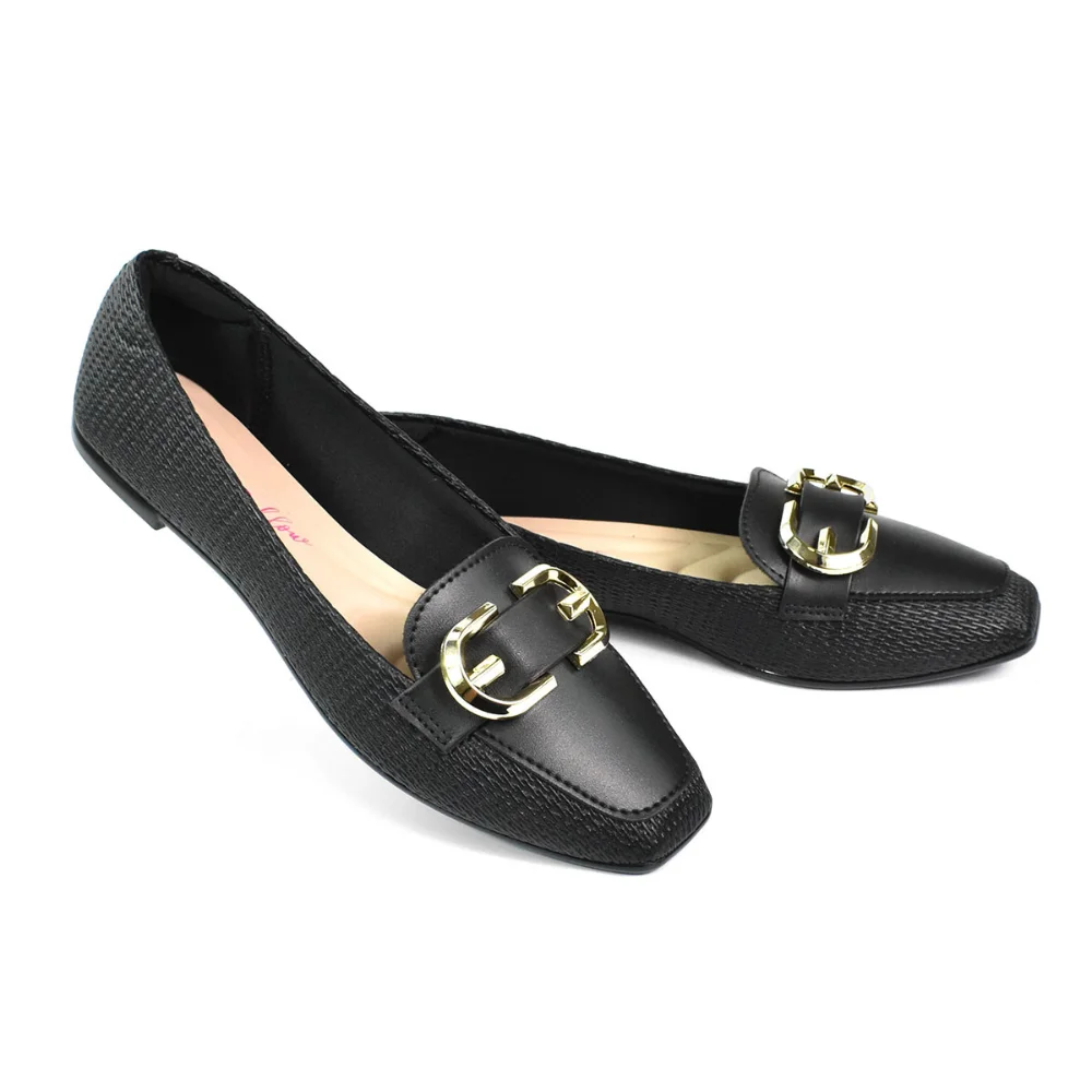 Sapatilha Feminina Moleca Casual Fivela Preta Preto 5