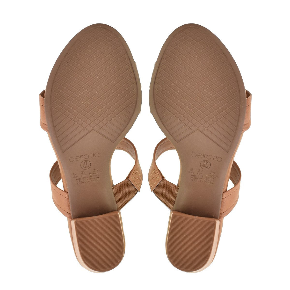 Tamanco Beira Rio Feminino Camel Salto Medio Moderno Bege 5