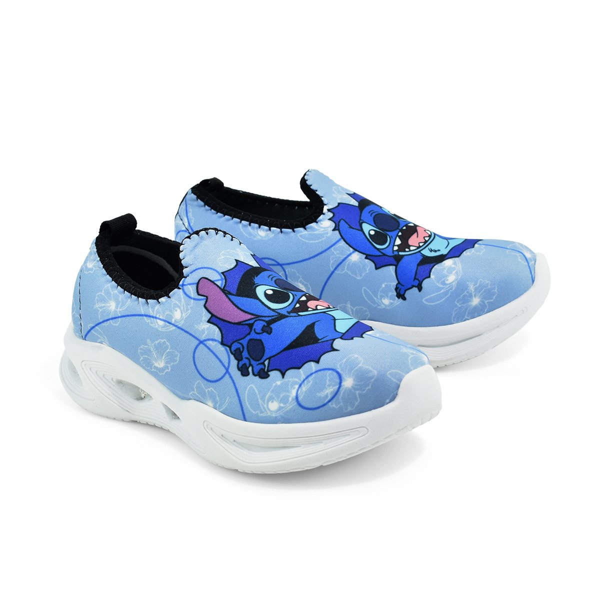 Tenis Infantil Botinho Lilas Personagem Stitch Confortavel Azul 2