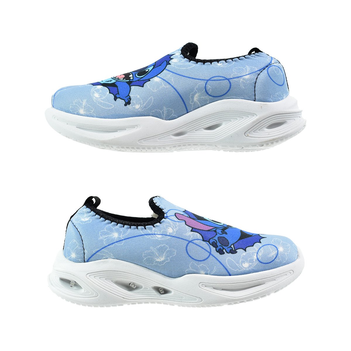 Tenis Infantil Botinho Lilas Personagem Stitch Confortavel Azul 3