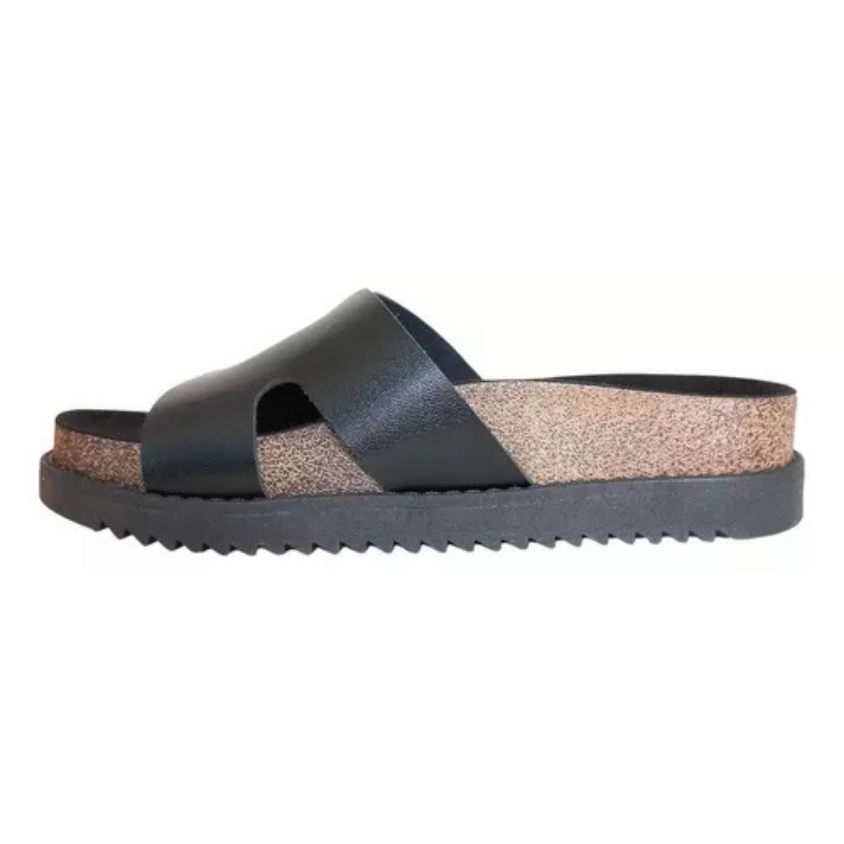Tamanco Moleca Papete Napa Tira Larga Solado Alto Feminino Preto? Preto 2
