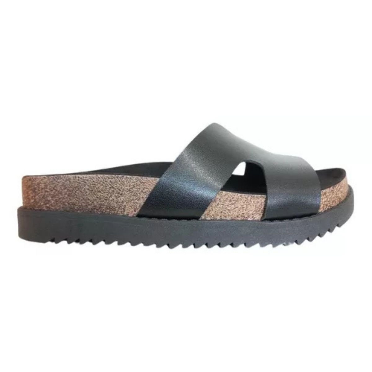 Tamanco Moleca Papete Napa Tira Larga Solado Alto Feminino Preto? Preto 3