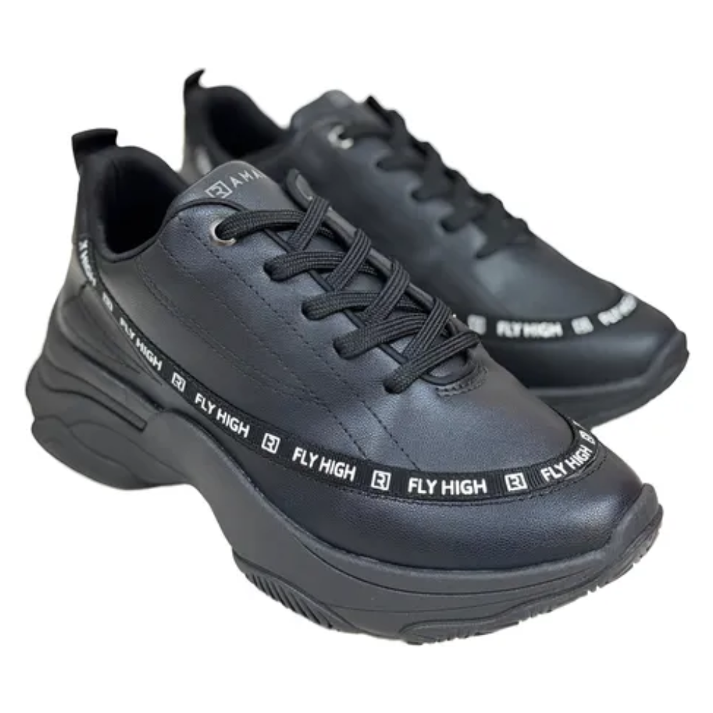 Tenis Ramarim Chunky Feminino Preto Antiderrapante Casual Preto 3