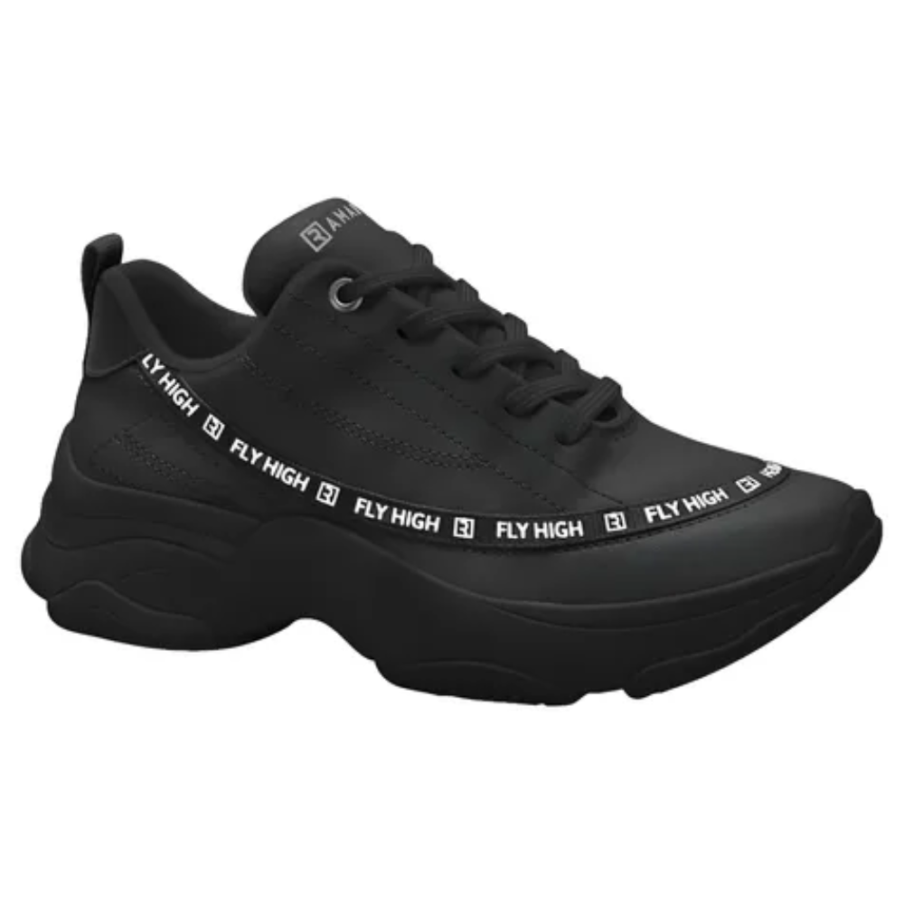 Tenis Ramarim Chunky Feminino Preto Antiderrapante Casual