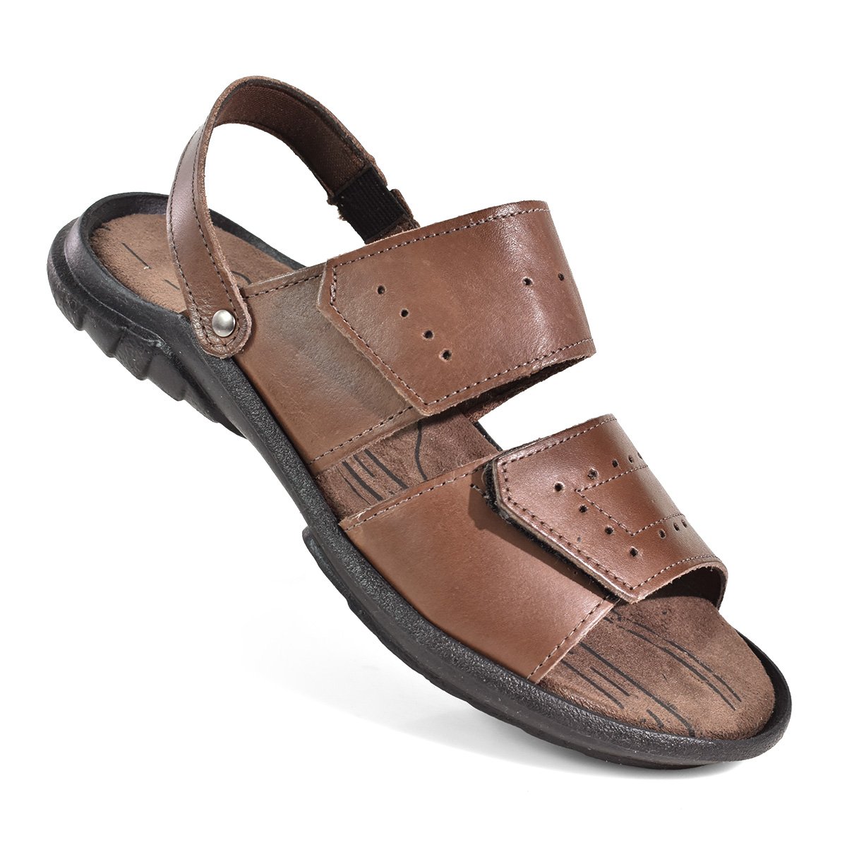 Sandalia GDV 3600 Masculina Leve Confortavel Dia a Dia Marrom 7
