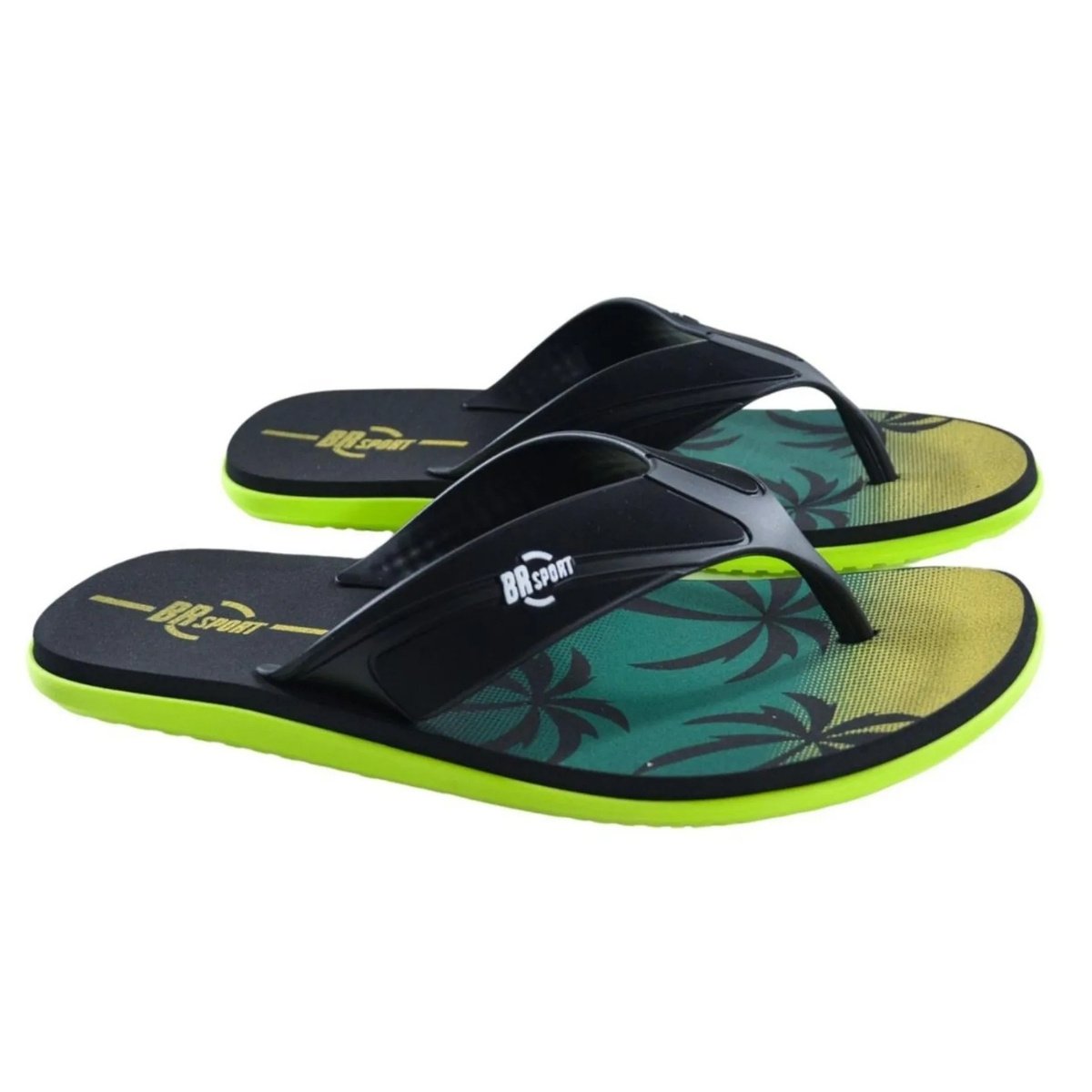 Chinelo BR Sport Preto Masculino Estampa Praia Confortavel 
