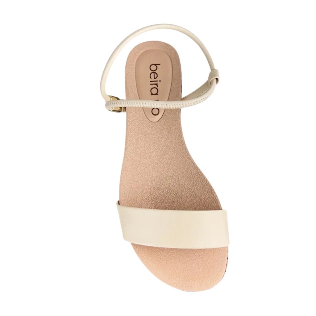 Tamanco Beira Rio Feminino Casual Elastico Creme Bege 2