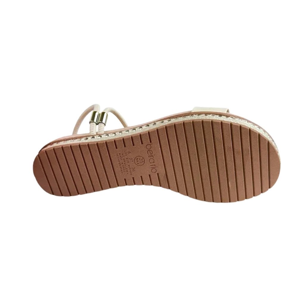 Tamanco Beira Rio Feminino Casual Elastico Creme Bege 5