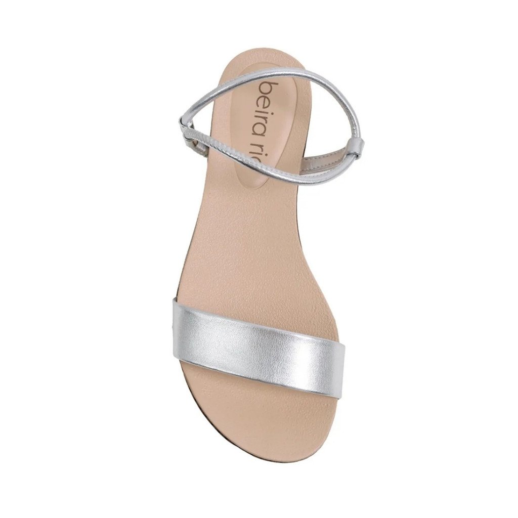 Sandalia Feminina Beira Rio Casual Elastico Prata Prata 2