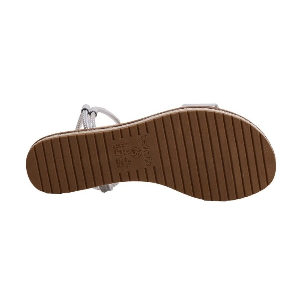 Sandalia Feminina Beira Rio Casual Elastico Prata Prata 5