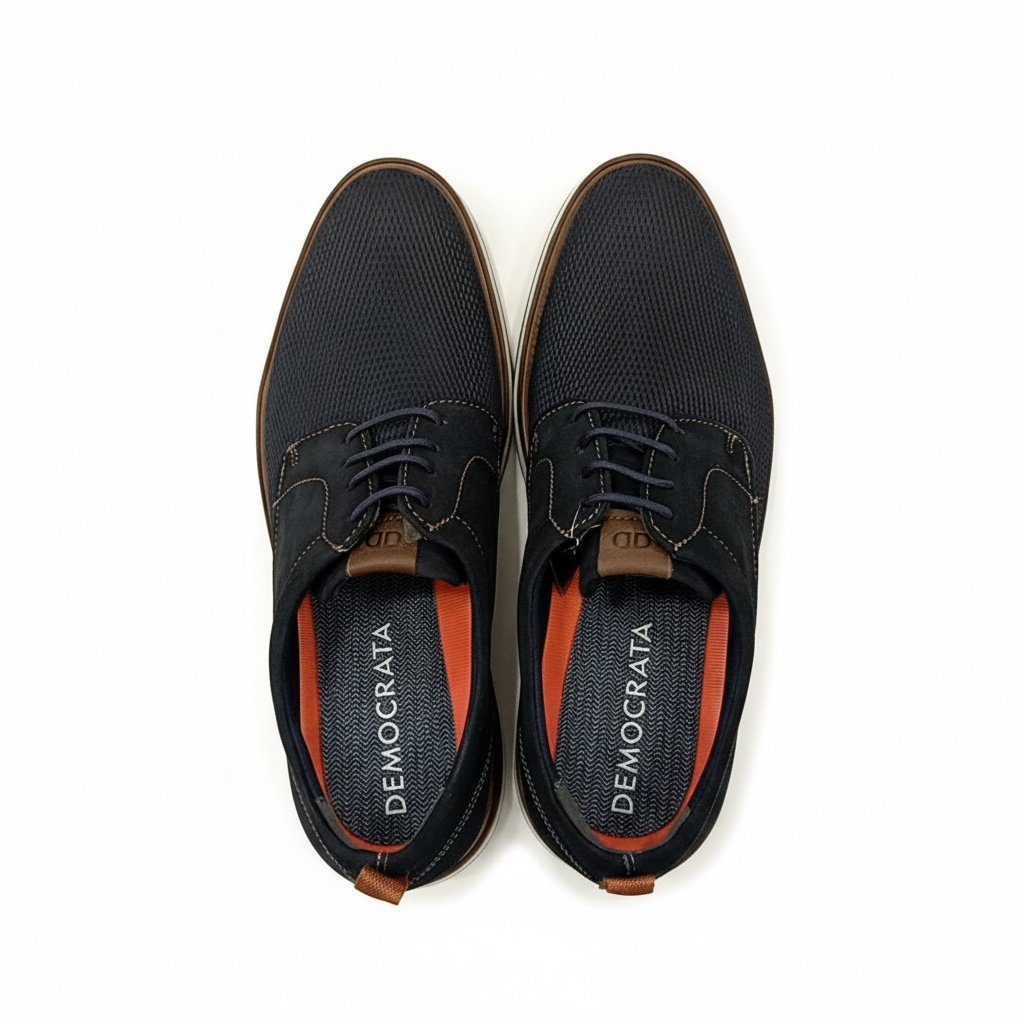 Sapato Democrata Metropolitan Type Couro Azul Navy Cadarco Azul 2