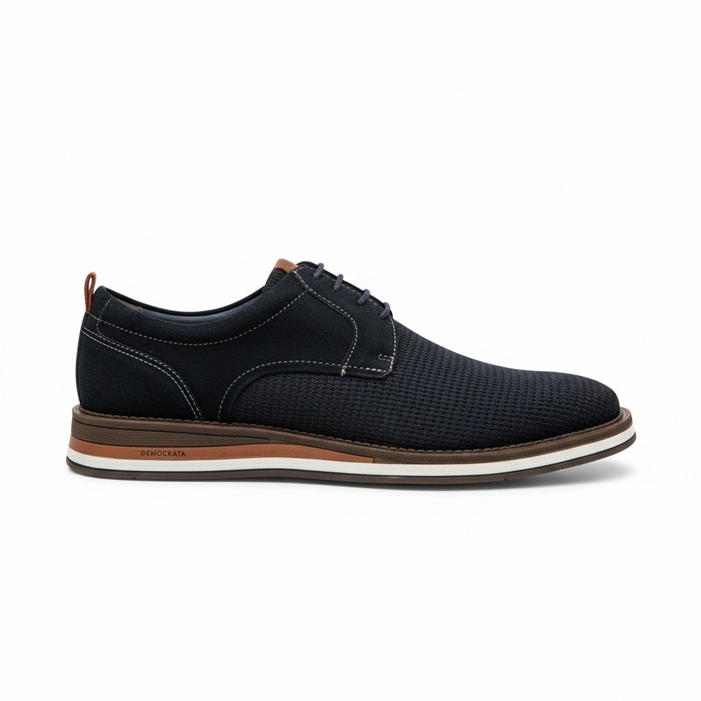Sapato Democrata Metropolitan Type Couro Azul Navy Cadarco Azul 4
