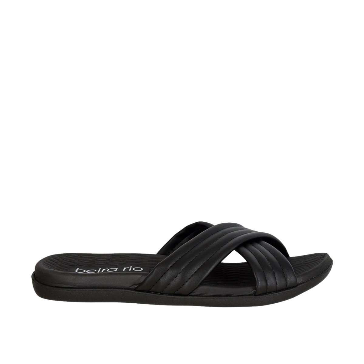 Tamanco Beira Rio Feminino Tiras Cruzadas Casual Preto Preto 3