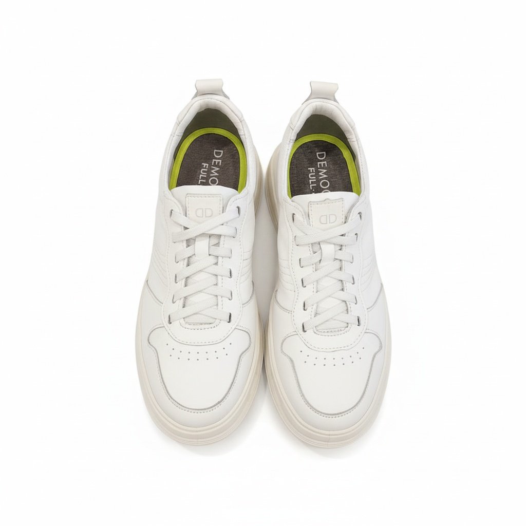 Tenis Democrata Couro Branco Masculino Versatil Premium Branco 3