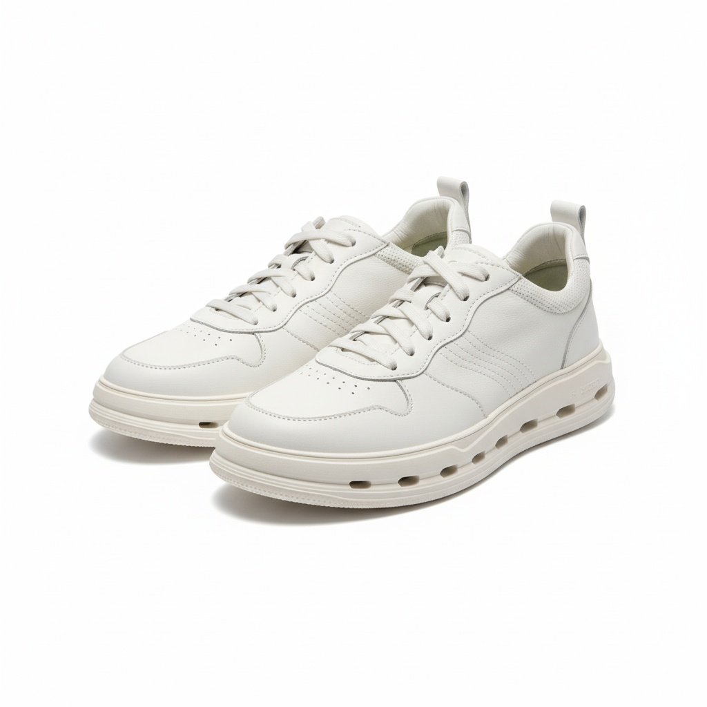 Tenis Democrata Couro Branco Masculino Versatil Premium Branco 5