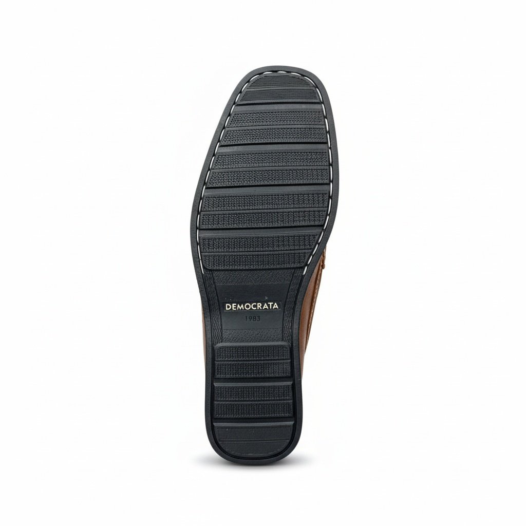 Democrata Sapato Masculino Conhaque Anatomico Casual Marrom 6