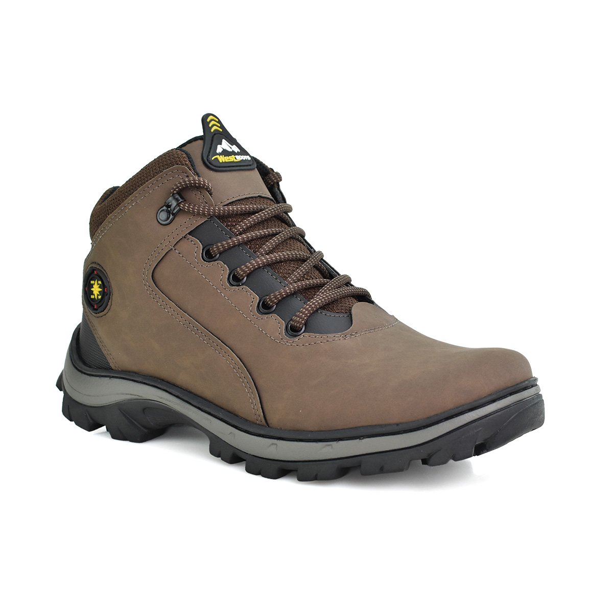 Coturno West Line Chocolate Couro Masculino Conforto