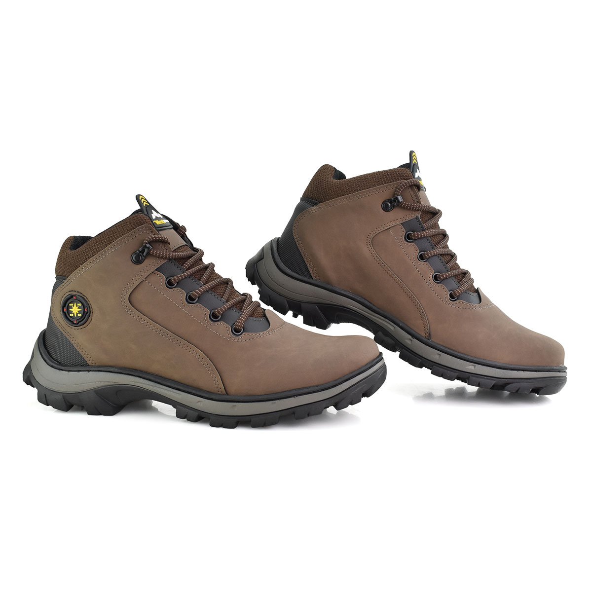 Coturno West Line Chocolate Couro Masculino Conforto Marrom 2