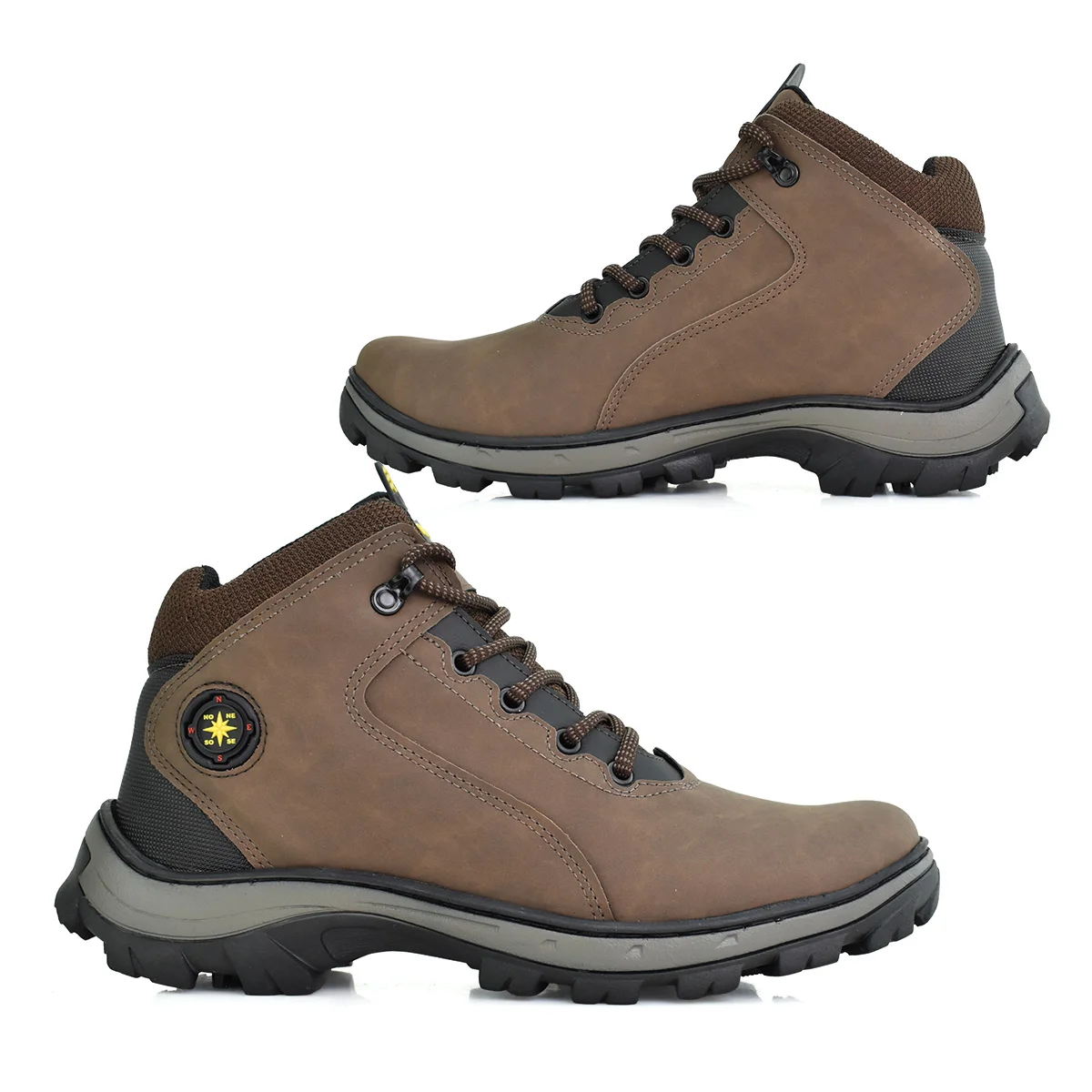 Coturno West Line Chocolate Couro Masculino Conforto Marrom 4