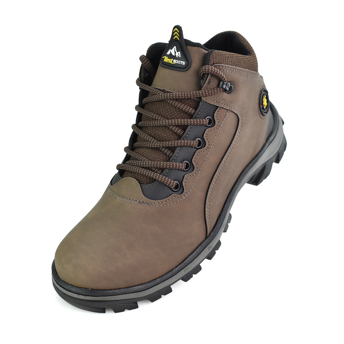 Coturno West Line Chocolate Couro Masculino Conforto Marrom 7