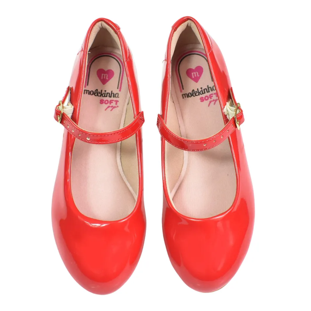 Sapatilha Infantil Molekinha Vermelha Design Classico Vermelho 4