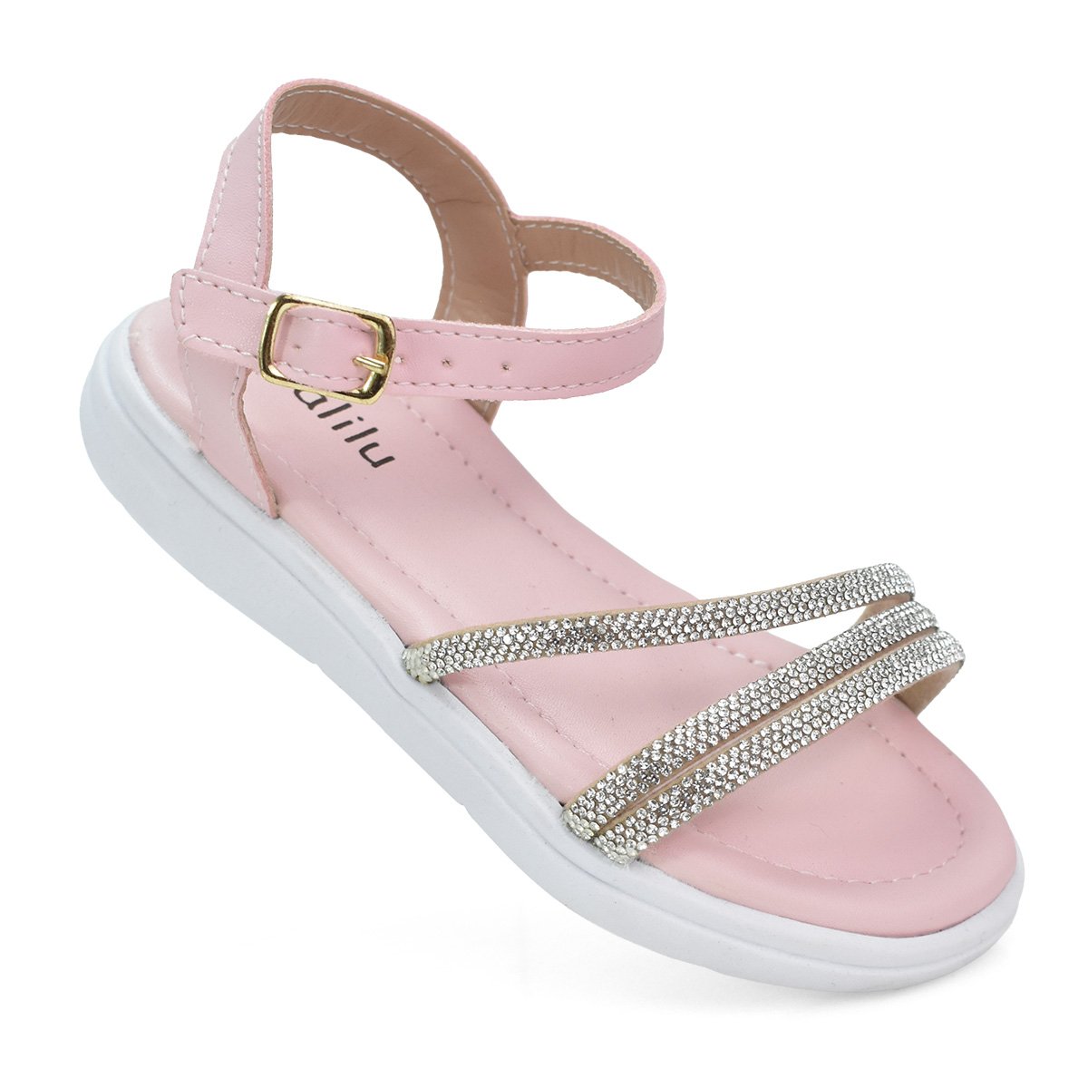LALILU Sandalia Nude Infantil Fecho Ajustavel Estilo Moderno Rosa 7