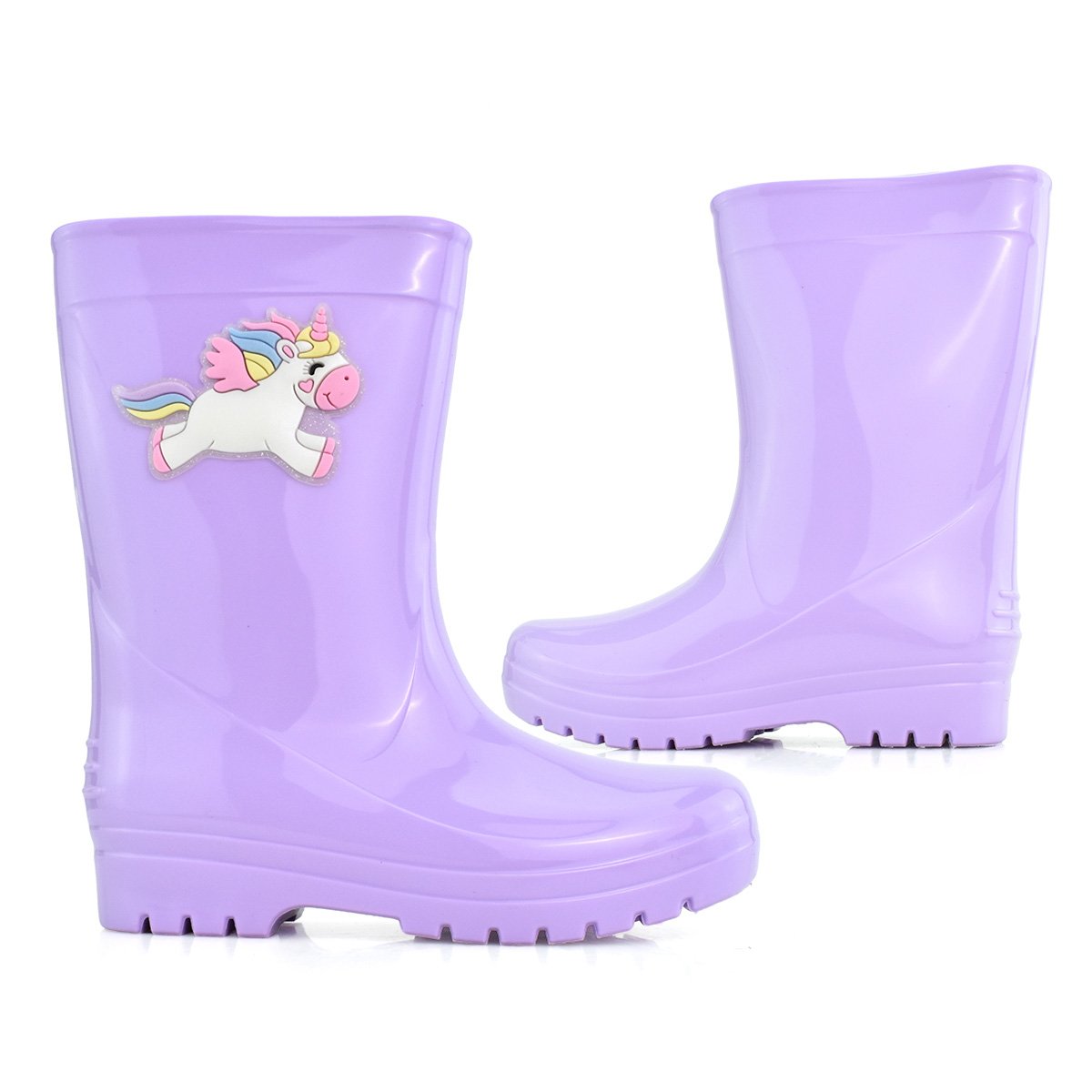 Galocha Luelua Meninas Unicornio Lilas Calce Facil Lilás 5