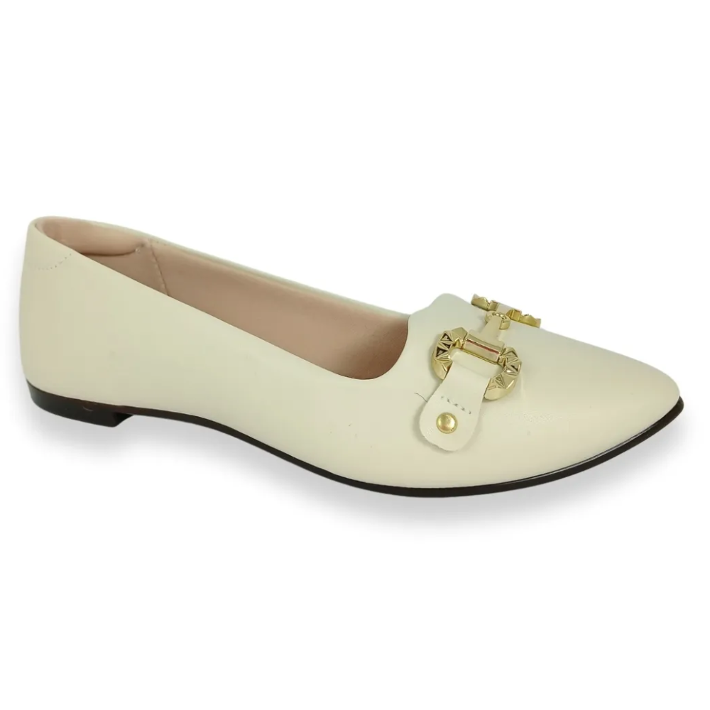 Sapatilha Moleca Feminina Casual Branco Off 
