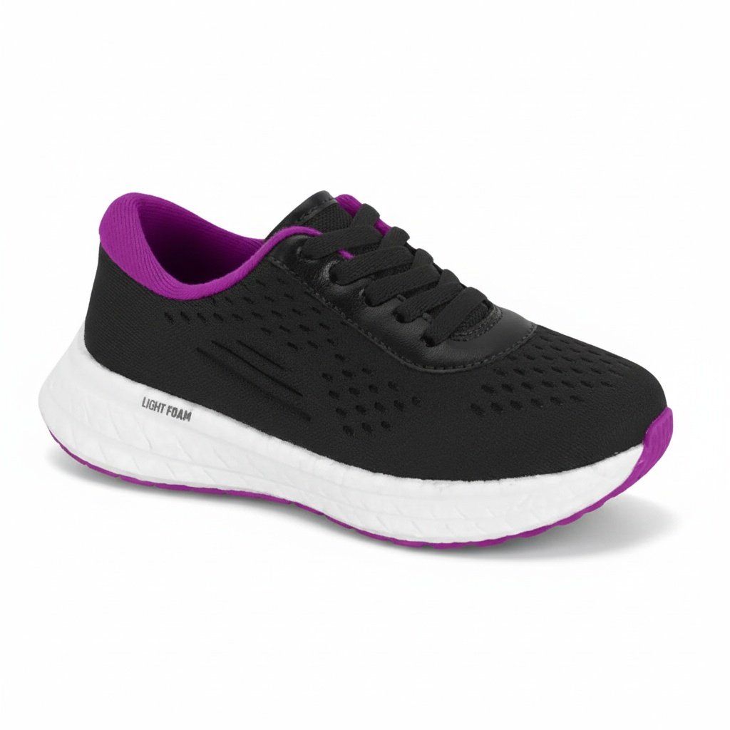 Tenis Molekinha Preto Esportivo Meninas Antiderrapante Preto 7